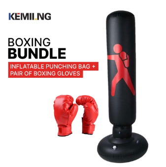 Kemilng Boxing Equipment Freestanding Inflatable Punching Bag And Boxing Gloves Pair For Adult