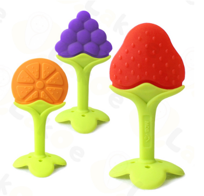 Lakoe Soft Teether Fruit shape for Baby Teething Silicone BPA free Infant Toys