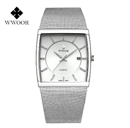 Wwoor Men Watch Top Luxury Waterproof Able Business Watch WHITE PLATE