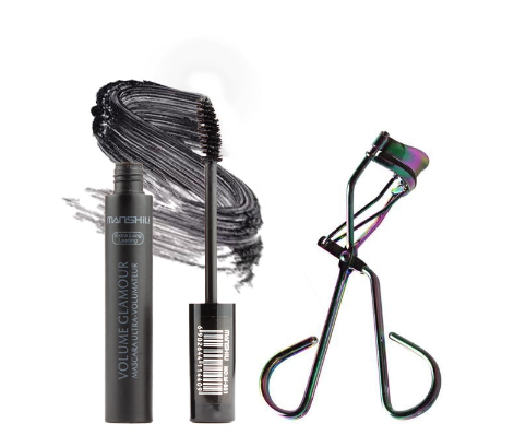 Lamuseland Eye Makeup Set Mascara + Eyelash Curler Tool Cosmetic [Waterproof Long Lasting]