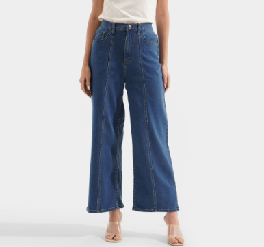 ForMe Lightweight Wide Leg Cozy Jeans for Women Blue