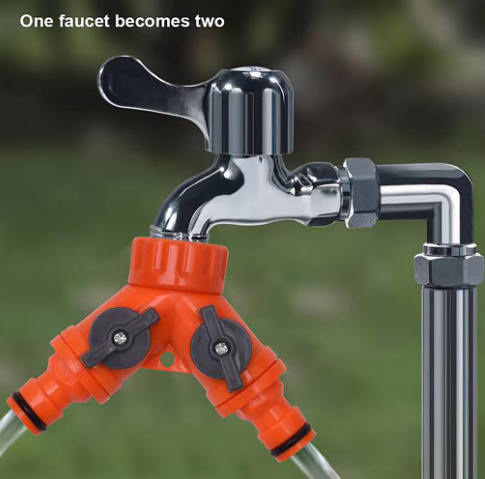 Harden 633005 3/4" x 1" Y Shape Water Tap Splitter 2 Way Double Individual Hose Connector