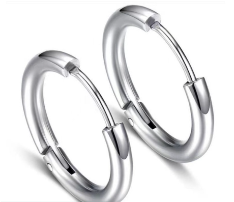 Classic Men And Women Stainless Steel Tunnel Earrings Trendy Couple Earrings