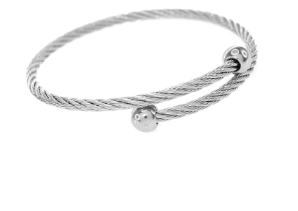Steel Twisted Bangle