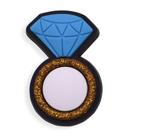 New Diamond Ring Gold Sequins Series Crocs Accessories Cute Bird jibbits Charm Cartoon Shoe Charms Decoration A7