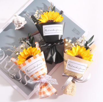 Mini Handmade Sunflower Gift Box Small Bouquet Giveaway Gift