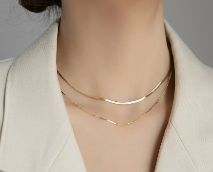 18k saudi gold stainless steel #16#18#20 inches chain Hypoallergenic necklace for women