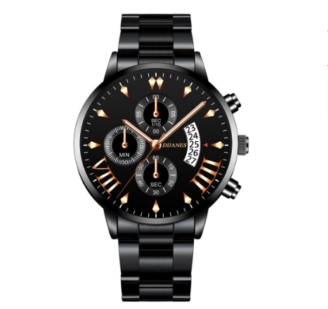 Luxury Men Stainless Steel Quartz Watch Business Casual Calendar Wrist Watch 04