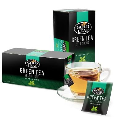 Gold Leaf Green Tea Selections  Peppermint Tea 24 Teabags