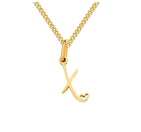 Cursive Initial Necklaces for Women Girls,14K Gold Filled Personalized Monogram Name Letter Necklace Jewelry Gifts X