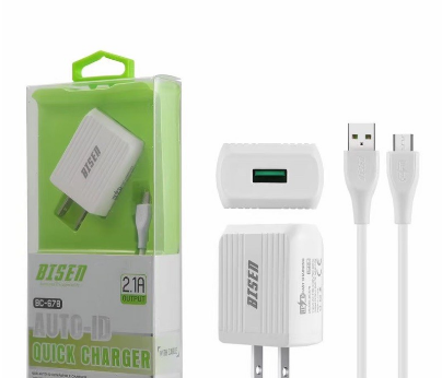 BISEN BC-678 2.1A Original Fast Charger For Android Phone Iphone Type-C