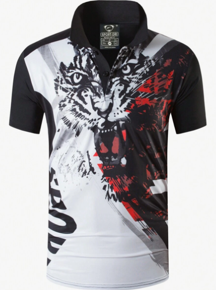 1pc Men's Quick-Dry Slim Fit Polo Shirt, Short Sleeve Athletic T-Shirt For Running, Tennis, Golf, Bowling, Etc, Black