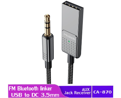 Mcdodo Bluetooth V5.1 Wireless USB Adapter Cable For Car 3.5mm Aux Jack Receiver CA-870
