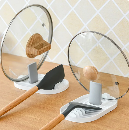 1pcs Polychrome Foldable Nordic Style Pot Holder Lid Shovel Storage Rack Practical Multifunctional Utensils for Kitchen Supplies