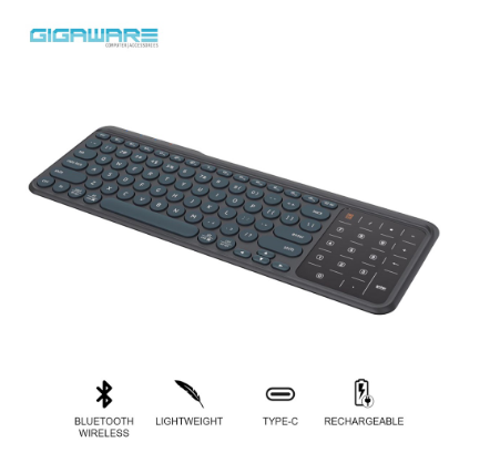 Gigaware KS003 Bluetooth 3-Channels Wireless Keyboard with Touch Screen Numpad
