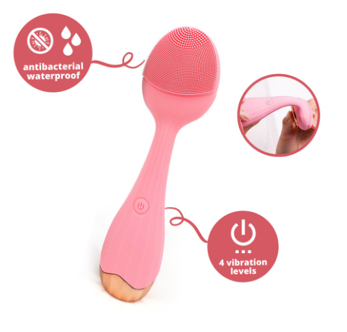 Silicone Heating Sonic Facial Cleansing Brush  Rechargeable  Gentle Exfoliation  Pore Care