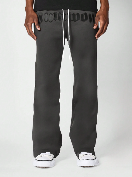 SUMWON Straight Fit Split Hem Jogger Pant With Graphic