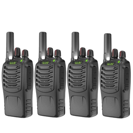 WLN KD-C888D 5W 16 Channel VHF/UHF 400-470MHz Two-Way Walkie Talkie Radio w/Torch Light Set of 4