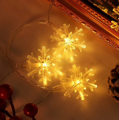 Snowflake Lights Christmas Decorations  Winter Wonderland Hanging String Light Decor