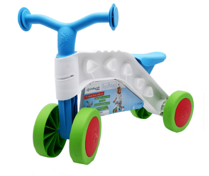 Chillafish ItsiBitsi 4-Wheel First Ride-On Blue and White Balance Training Bike