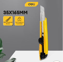 Deli Utility Knife Paper Knife with Auto-Lock Button