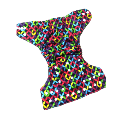 NaughtyBaby Double Gusset Bamboo Charcoal Diapers - Kaleidoscope