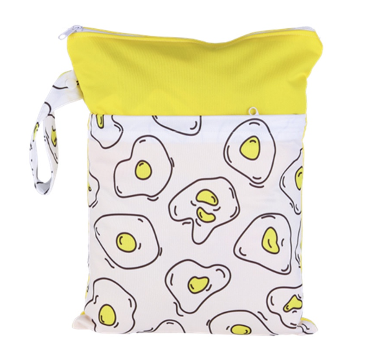 Reusable Waterproof Pattern Double Pocket Diaper Wet Bag DWB9