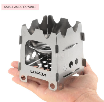 Lixada Outdoor Camping Stove Portable Ultralight Folding Stainless Steel Wood Stove Pocket Alcohol S