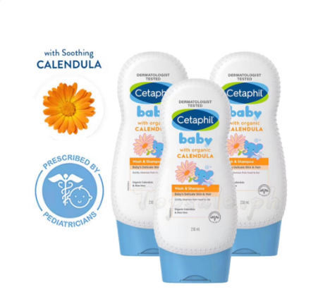 ( Set of 3 ) Cetaphil Calendula Baby Wash And Shampoo 230ml
