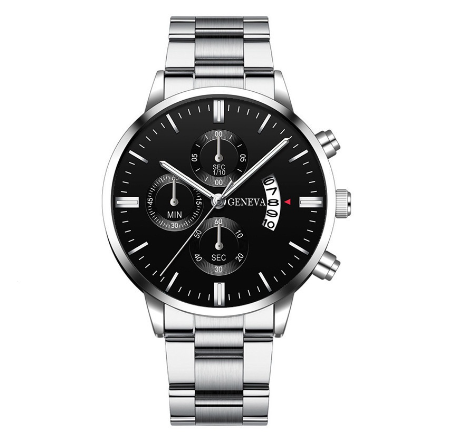 Original Luxury Fashion Men's Stainless Steel Watch Calendar Quartz Business Casual Men's Watch 09