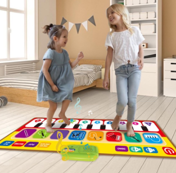 Kid Dance Pads Music Blanket Record and Playback Musical Keyboard Toy Touch Dance Blanket Carpet Mat