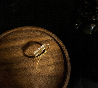 Gold Plated Irregular Diamond Ring Fashion rings Specially designed women's Accessories