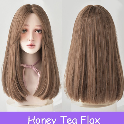 Wig Fashion Split Bangs Wig Female Long Hair Natural Repair Clavicle Straight Hair Wig Headgear Daily Wear