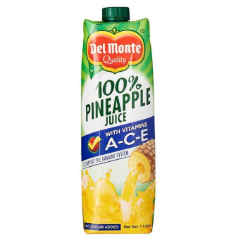 Del Monte 100% Pineapple Juice with Vitamins A-C-E 1L Tetra