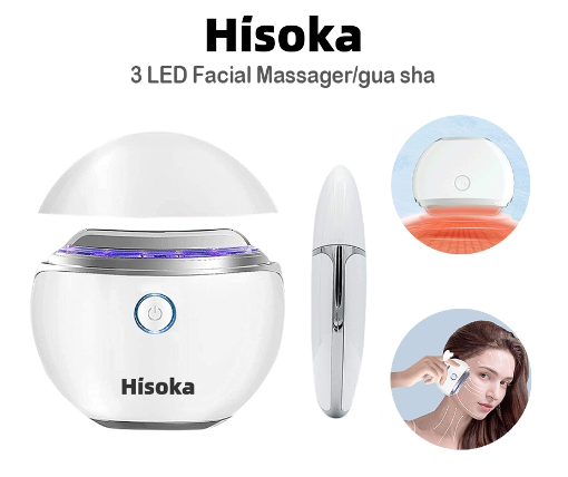 Hisoka Facial Massager Gua Sha Warm-Sensing Scraping Board 3 LED face lifting massager