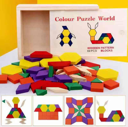 JLT 60pcs Puzzle Pattern Blocks