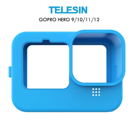 TELESIN Silicone Protection Frame Case for GoPro Hero 12, 11, 10, 9 Action Cameras GP-HER-041-BK