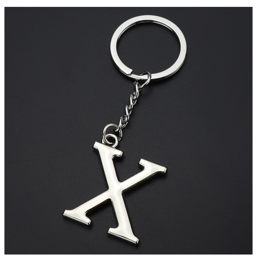 New A-Z 26 Letter Key Chains Stainless Steel Keychain Charm Fashion Accessories Key Ornaments X