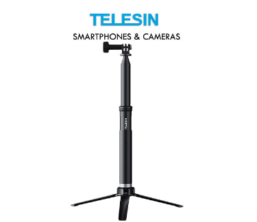TELESIN 2023 Monopod Pole + Aluminum Alloy Tripod GoPro Hero DJI Action Insta360 etc GP-MNP-090-S
