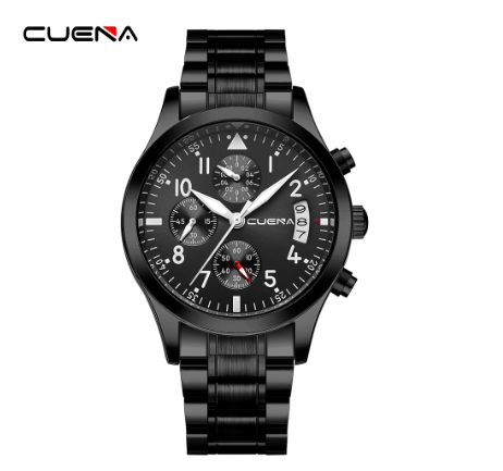 New Original CUENA Men's Watches Fashion Creative Small Dial 41CM Casual Business Sports Stainless Steel Waterproof Quartz Analog 6090 M5