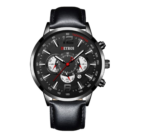 Fashion Mens Sports Watches Men Stainless Steel Quartz Wrist Watch Calendar Luminous Clock Man Business Casual Leather Watch 11