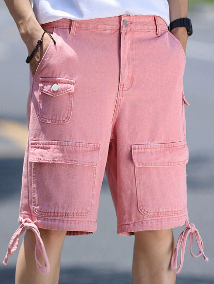 Manfinity LEGND Men's Casual-Fit Denim Shorts With Multiple Utility Pockets