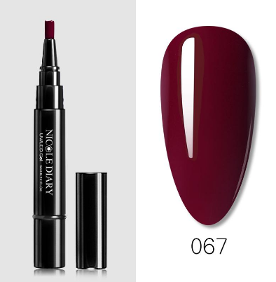NICOLE DIARY 3 In 1 Soak Off Nail Gel Polish UV LED Gel Nail Pen No Need Top Coat Base Coat Nail Art