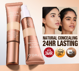 O.TWO.O Long Wear Face Foundation Matte SPF30/PA+++ Natural Concealer Flawless Finish 4 Tones Waterproof Face Base Makeup