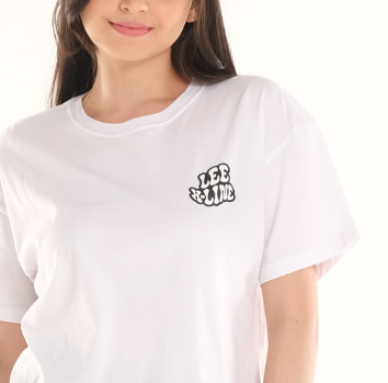 Lee Xline White Cropped Graphic Tee
