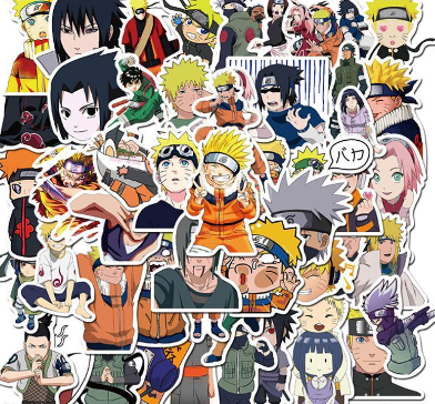 50Pcs/Pack Cartoon Naruto Anime Stickers Waterproof Skateboard Sticker Kids Toys