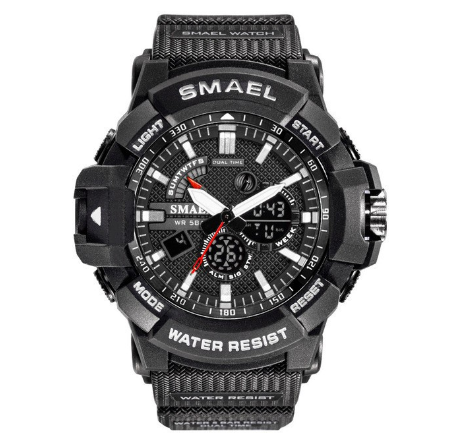 SMAEL 1809 Men's Army Watch 50m Waterproof Sports Watch Quartz Watch Multifunction LED Clock For Sports Men M7