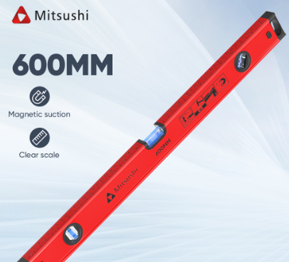 Mitsushi Torpedo Level 60MM Magnetic Base Horizontal Measuring Ruler with 3 Bubble
