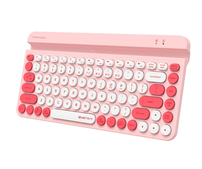 A4Tech FBK-30 Quiet Key Bluetooth 2.4GHz USB Dual Connectivity Mode Multi-Device Wireless Keyboard (Raspberry)