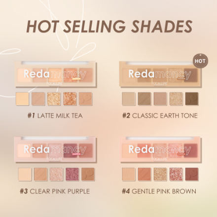 Focallure 5 Colors Eyeshadow palette High pigment soft smooth fine powder Long-lasting Portable Eye Makeup